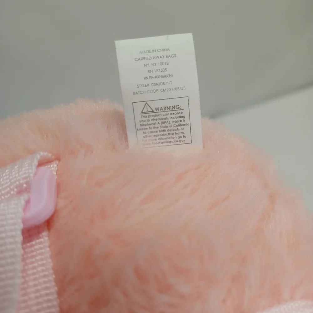 Kids Back Pack Pink Hippo Plush Carried Away by Stepping Stones.